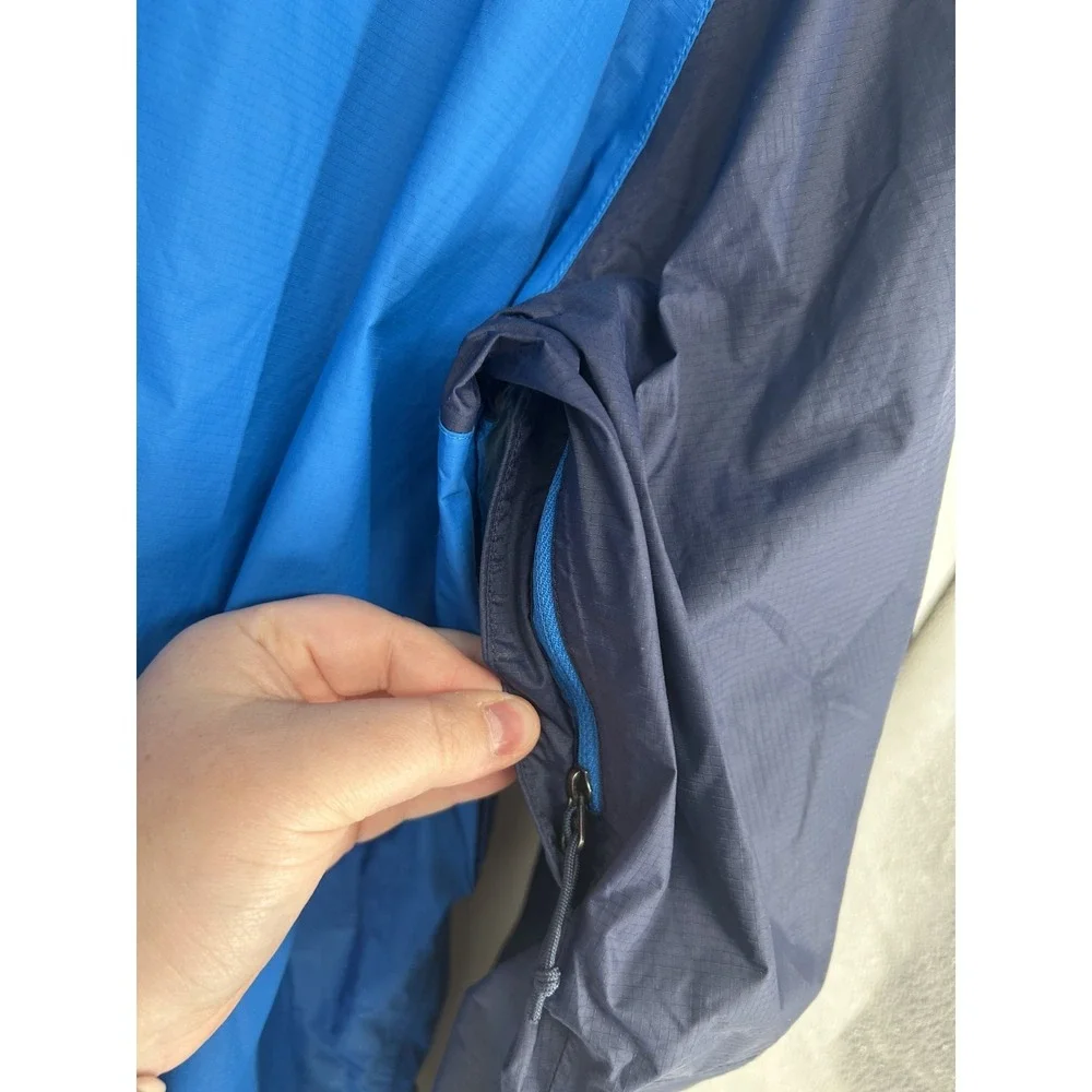 The North Face Rain Windbreaker Jacket Mens 2XL Navy Blue Colorblock Full Zip Up